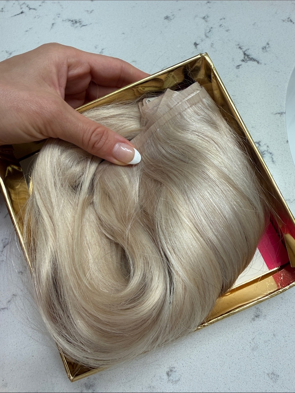 Blonde Clip-In Hair Weft Extension - Invisible Seam - Picture 8 of 8